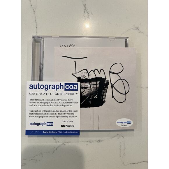 Iggy Pop COA Every Loser CD and a Signed Insert Autographed Auto ACOA #4